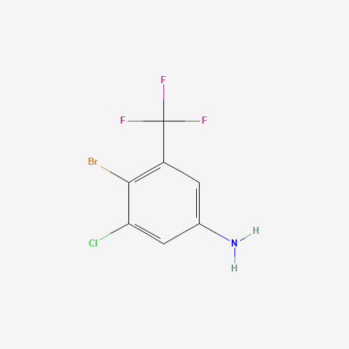 4-bromo-3-chloro-5-(trifluoromethyl)aniline (CAS: 914225-58-4) - Chemical Structure and Molecular Formula 