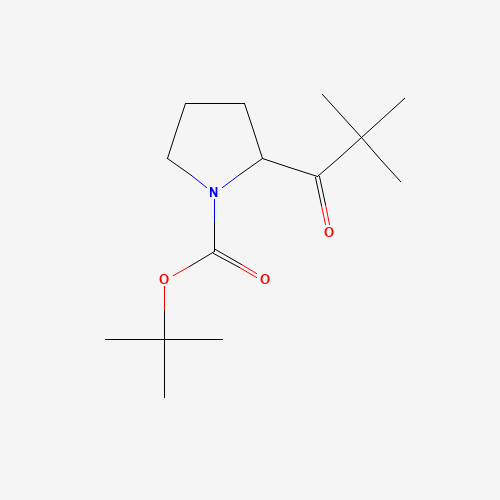 tert-butyl 2-(2,2-dimethylpropanoyl)pyrrolidine-1-carboxylate (CAS: 187658-91-9) - Chemical Structure and Molecular Formula 