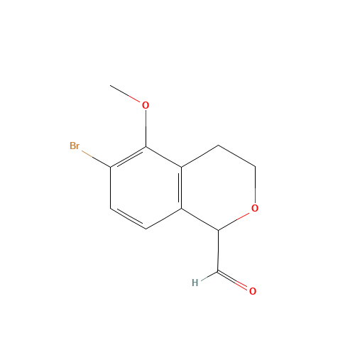 6-bromo-5-methoxy-3,4-dihydro-1H-isochromene-1-carbaldehyde (CAS: 1255209-20-1) - Chemical Structure and Molecular Formula 