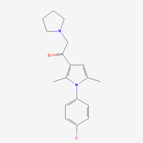 1-[1-(4-fluorophenyl)-2,5-dimethylpyrrol-3-yl]-2-pyrrolidin-1-ylethanone (CAS: 314245-33-5) - Related Chemical Product