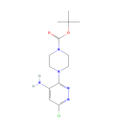 tert-butyl 4-(4-amino-6-chloropyridazin-3-yl)piperazine-1-carboxylate (CAS: 1023299-12-8) - Chemical Structure and Molecular Formula 