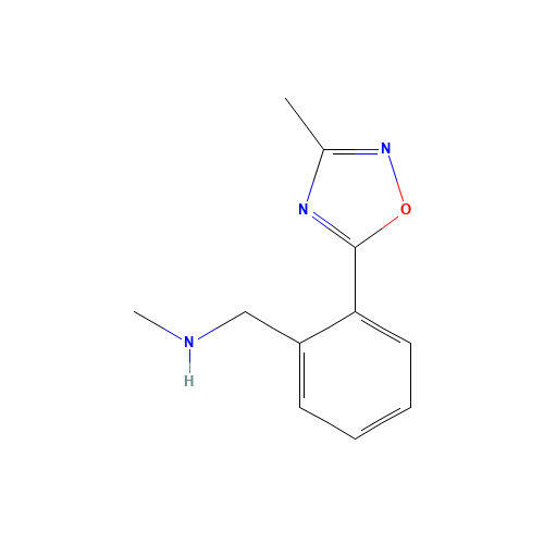 N-methyl-1-[2-(3-methyl-1,2,4-oxadiazol-5-yl)phenyl]methanamine (CAS: 879896-56-7) - Chemical Structure and Molecular Formula 