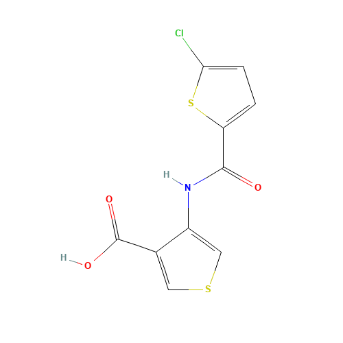4-[(5-chlorothiophene-2-carbonyl)amino]thiophene-3-carboxylic acid (CAS: 929214-73-3) - Chemical Structure and Molecular Formula 