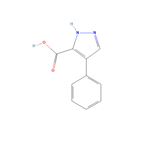 4-phenyl-1H-pyrazole-5-carboxylic acid (CAS: 7510-56-7) - Chemical Structure and Molecular Formula 
