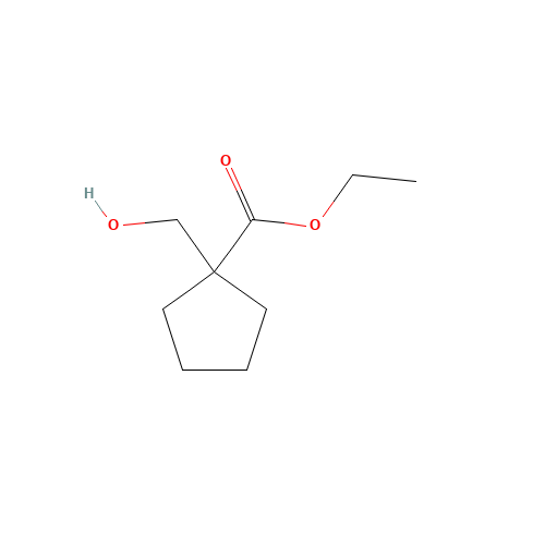 ethyl 1-(hydroxymethyl)cyclopentane-1-carboxylate (CAS: 1075-82-7) - Chemical Structure and Molecular Formula 