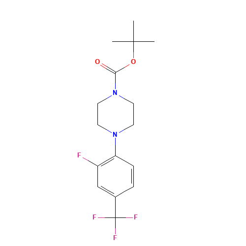 tert-butyl 4-[2-fluoro-4-(trifluoromethyl)phenyl]piperazine-1-carboxylate (CAS: 847547-01-7) - Chemical Structure and Molecular Formula 