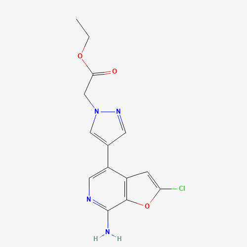 ethyl 2-[4-(7-amino-2-chlorofuro[2,3-c]pyridin-4-yl)pyrazol-1-yl]acetate (CAS: 1326714-18-4) - Related Chemical Product