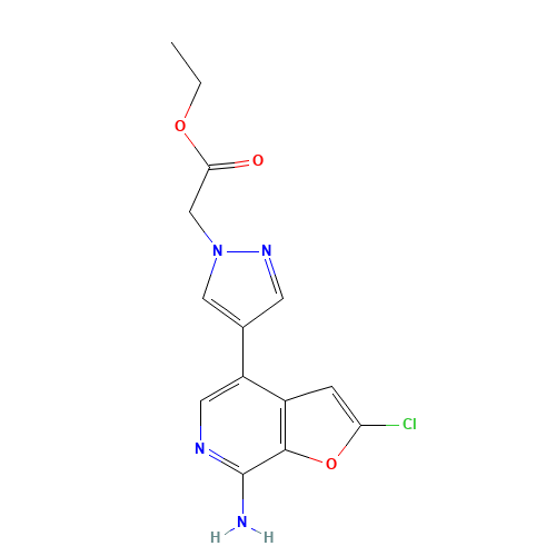 ethyl 2-[4-(7-amino-2-chlorofuro[2,3-c]pyridin-4-yl)pyrazol-1-yl]acetate (CAS: 1326714-18-4) - Related Chemical Product