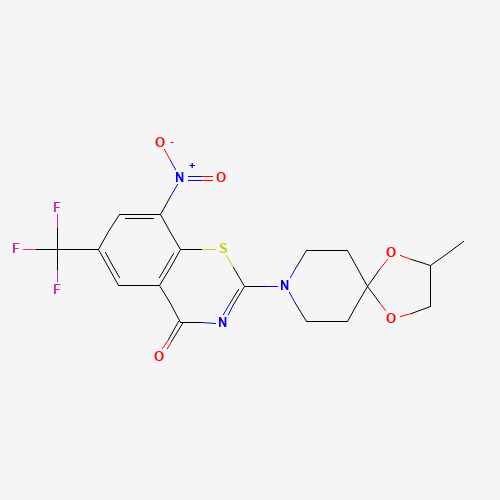 2-(3-methyl-1,4-dioxa-8-azaspiro[4.5]decan-8-yl)-8-nitro-6-(trifluoromethyl)-1,3-benzothiazin-4-one (CAS: 957217-65-1) - Related Chemical Product
