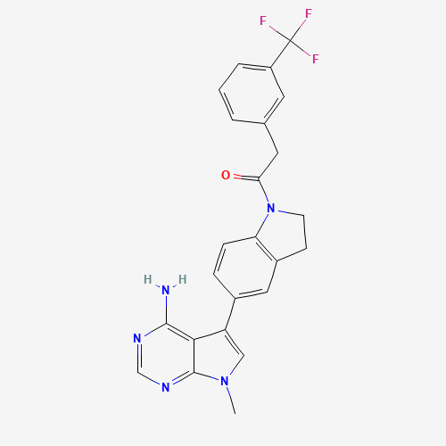 1-[5-(4-amino-7-methylpyrrolo[2,3-d]pyrimidin-5-yl)-2,3-dihydroindol-1-yl]-2-[3-(trifluoromethyl)phenyl]ethanone (CAS: 1337531-36-8) - Related Chemical Product