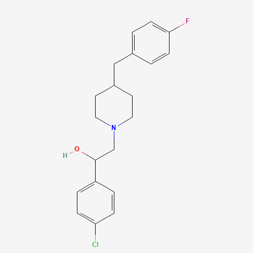 1-(4-chlorophenyl)-2-[4-[(4-fluorophenyl)methyl]piperidin-1-yl]ethanol (CAS: 119431-25-3) - Chemical Structure and Molecular Formula 
