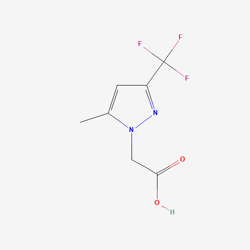2-[5-methyl-3-(trifluoromethyl)pyrazol-1-yl]acetic acid (CAS: 345637-71-0) - Chemical Structure and Molecular Formula 