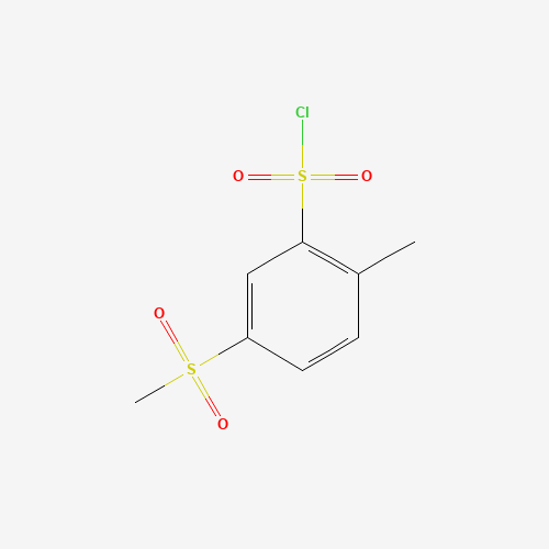 2-methyl-5-methylsulfonylbenzenesulfonyl chloride (CAS: 2224-67-1) - Chemical Structure and Molecular Formula 