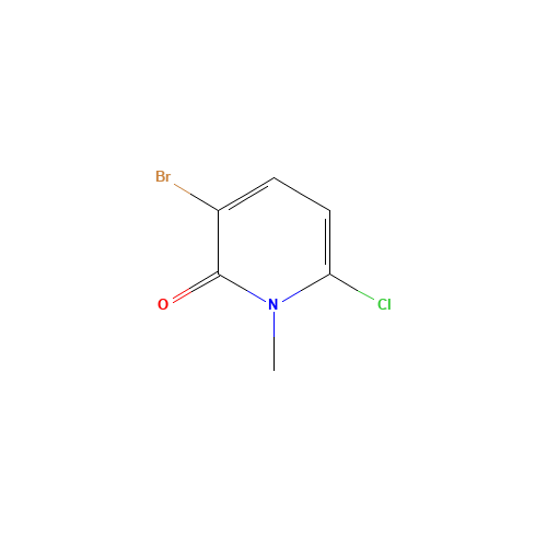 3-bromo-6-chloro-1-methylpyridin-2-one (CAS: 960299-32-5) - Chemical Structure and Molecular Formula 