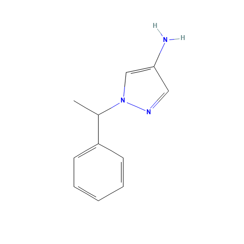 1-(1-phenylethyl)pyrazol-4-amine (CAS: 1240572-59-1) - Chemical Structure and Molecular Formula 