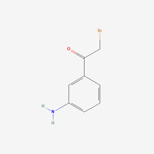 1-(3-aminophenyl)-2-bromoethanone (CAS: 57946-55-1) - Chemical Structure and Molecular Formula 