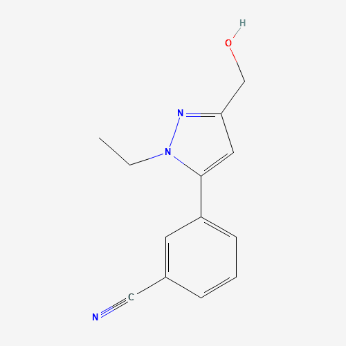 3-[2-ethyl-5-(hydroxymethyl)pyrazol-3-yl]benzonitrile (CAS: 777952-88-2) - Chemical Structure and Molecular Formula 