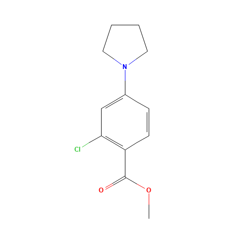 methyl 2-chloro-4-pyrrolidin-1-ylbenzoate (CAS: 175153-38-5) - Chemical Structure and Molecular Formula 