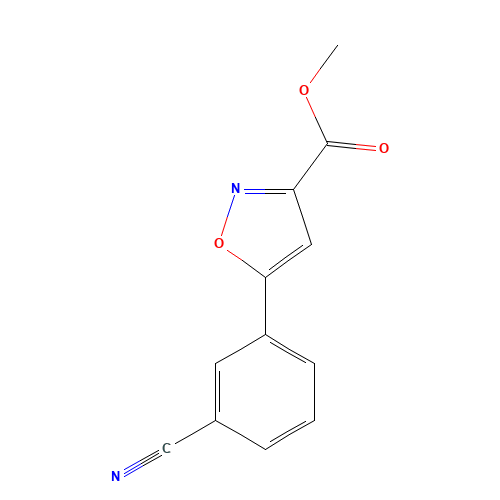 methyl 5-(3-cyanophenyl)-1,2-oxazole-3-carboxylate (CAS: 956360-06-8) - Chemical Structure and Molecular Formula 