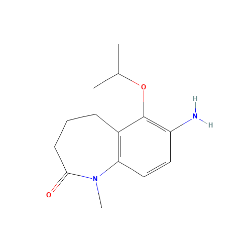 7-amino-1-methyl-6-propan-2-yloxy-4,5-dihydro-3H-1-benzazepin-2-one (CAS: 1462950-99-7) - Chemical Structure and Molecular Formula 