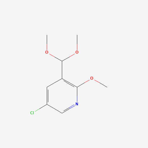 5-chloro-3-(dimethoxymethyl)-2-methoxypyridine (CAS: 1261365-50-7) - Chemical Structure and Molecular Formula 