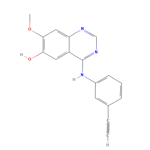 4-(3-ethynylanilino)-7-methoxyquinazolin-6-ol (CAS: 905306-05-0) - Chemical Structure and Molecular Formula 