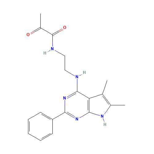 N-[2-[(5,6-dimethyl-2-phenyl-7H-pyrrolo[2,3-d]pyrimidin-4-yl)amino]ethyl]-2-oxopropanamide (CAS: 251946-35-7) - Related Chemical Product