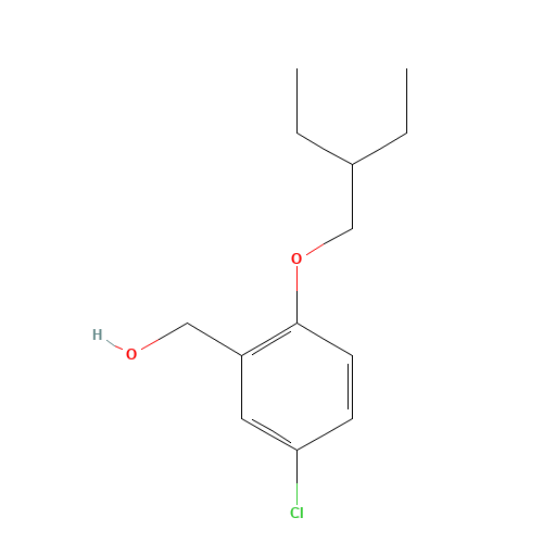 [5-chloro-2-(2-ethylbutoxy)phenyl]methanol (CAS: 1444368-24-4) - Chemical Structure and Molecular Formula 