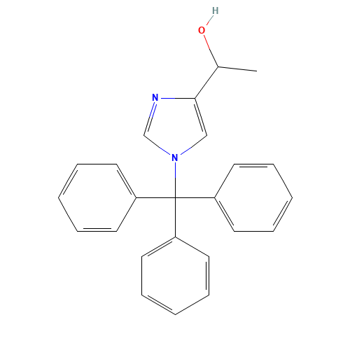 1-(1-tritylimidazol-4-yl)ethanol (CAS: 62256-50-2) - Chemical Structure and Molecular Formula 