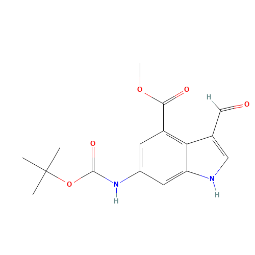 methyl 3-formyl-6-[(2-methylpropan-2-yl)oxycarbonylamino]-1H-indole-4-carboxylate (CAS: 731810-57-4) - Related Chemical Product