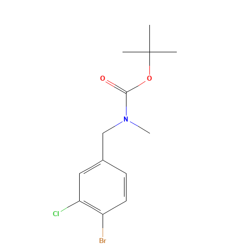 tert-butyl N-[(4-bromo-3-chlorophenyl)methyl]-N-methylcarbamate (CAS: 1552310-49-2) - Chemical Structure and Molecular Formula 