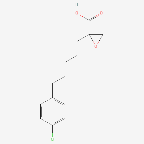 2-[5-(4-chlorophenyl)pentyl]oxirane-2-carboxylic acid (CAS: 88431-47-4) - Chemical Structure and Molecular Formula 