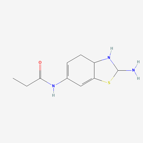 N-(2-amino-2,3,3a,4-tetrahydro-1,3-benzothiazol-6-yl)propanamide (CAS: 1225373-35-2) - Chemical Structure and Molecular Formula 
