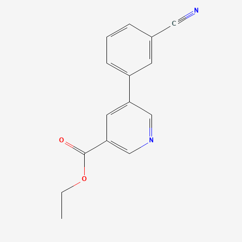 ethyl 5-(3-cyanophenyl)pyridine-3-carboxylate (CAS: 864685-41-6) - Chemical Structure and Molecular Formula 