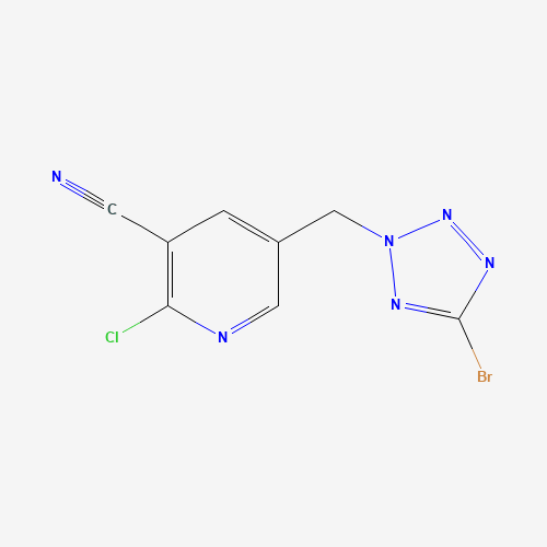 5-[(5-bromotetrazol-2-yl)methyl]-2-chloropyridine-3-carbonitrile (CAS: 1428870-78-3) - Chemical Structure and Molecular Formula 