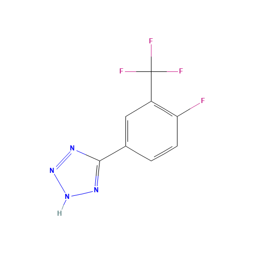 5-[4-fluoro-3-(trifluoromethyl)phenyl]-2H-tetrazole (CAS: 1261268-98-7) - Chemical Structure and Molecular Formula 