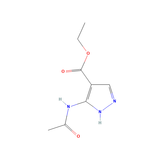ethyl 5-acetamido-1H-pyrazole-4-carboxylate (CAS: 15250-36-9) - Chemical Structure and Molecular Formula 