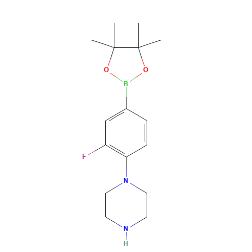 1-[2-fluoro-4-(4,4,5,5-tetramethyl-1,3,2-dioxaborolan-2-yl)phenyl]piperazine (CAS: 1415793-99-5) - Related Chemical Product