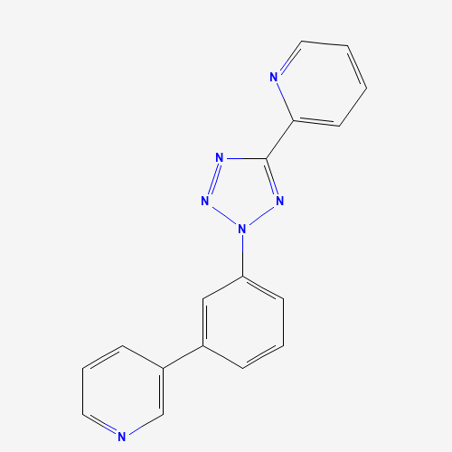 2-[2-(3-pyridin-3-ylphenyl)tetrazol-5-yl]pyridine (CAS: 605647-39-0) - Chemical Structure and Molecular Formula 