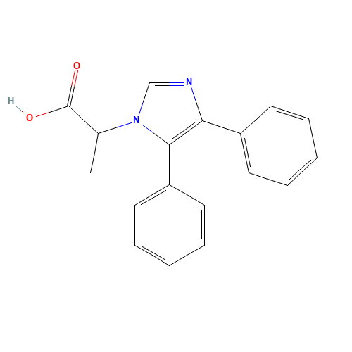 2-(4,5-diphenylimidazol-1-yl)propanoic acid (CAS: 68341-89-9) - Chemical Structure and Molecular Formula 