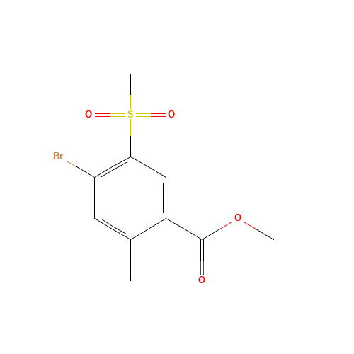 methyl 4-bromo-2-methyl-5-methylsulfonylbenzoate (CAS: 176308-97-7) - Chemical Structure and Molecular Formula 