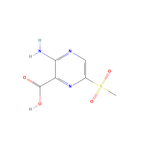 3-amino-6-methylsulfonylpyrazine-2-carboxylic acid (CAS: 1134-88-9) - Chemical Structure and Molecular Formula 