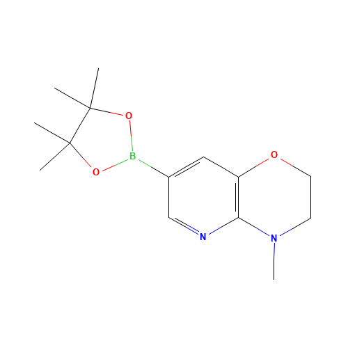 4-methyl-7-(4,4,5,5-tetramethyl-1,3,2-dioxaborolan-2-yl)-2,3-dihydropyrido[3,2-b][1,4]oxazine (CAS: 910037-15-9) - Chemical Structure and Molecular Formula 