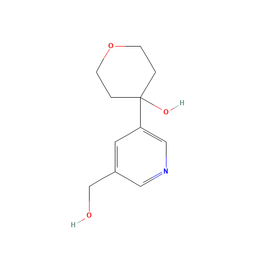 4-[5-(hydroxymethyl)pyridin-3-yl]oxan-4-ol (CAS: 153607-76-2) - Chemical Structure and Molecular Formula 