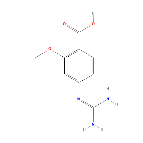 4-(diaminomethylideneamino)-2-methoxybenzoic acid (CAS: 173731-96-9) - Chemical Structure and Molecular Formula 