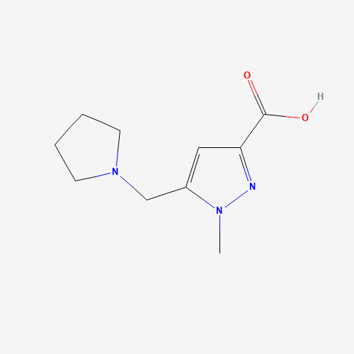 1-methyl-5-(pyrrolidin-1-ylmethyl)pyrazole-3-carboxylic acid (CAS: 1223748-34-2) - Chemical Structure and Molecular Formula 