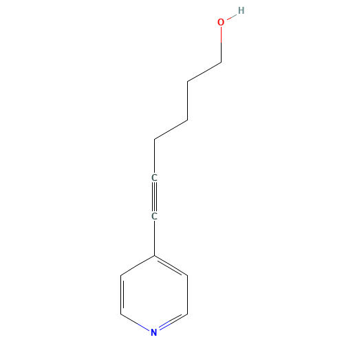 6-pyridin-4-ylhex-5-yn-1-ol (CAS: 1208369-19-0) - Chemical Structure and Molecular Formula 