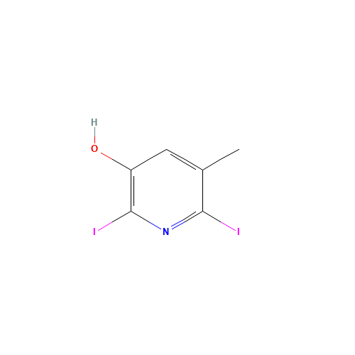 2,6-diiodo-5-methylpyridin-3-ol (CAS: 98139-03-8) - Chemical Structure and Molecular Formula 