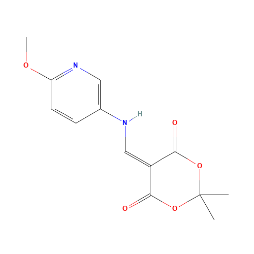 5-[[(6-methoxypyridin-3-yl)amino]methylidene]-2,2-dimethyl-1,3-dioxane-4,6-dione (CAS: 25063-69-8) - Chemical Structure and Molecular Formula 