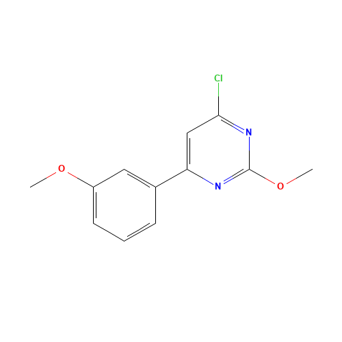 4-chloro-2-methoxy-6-(3-methoxyphenyl)pyrimidine (CAS: 885067-23-2) - Chemical Structure and Molecular Formula 